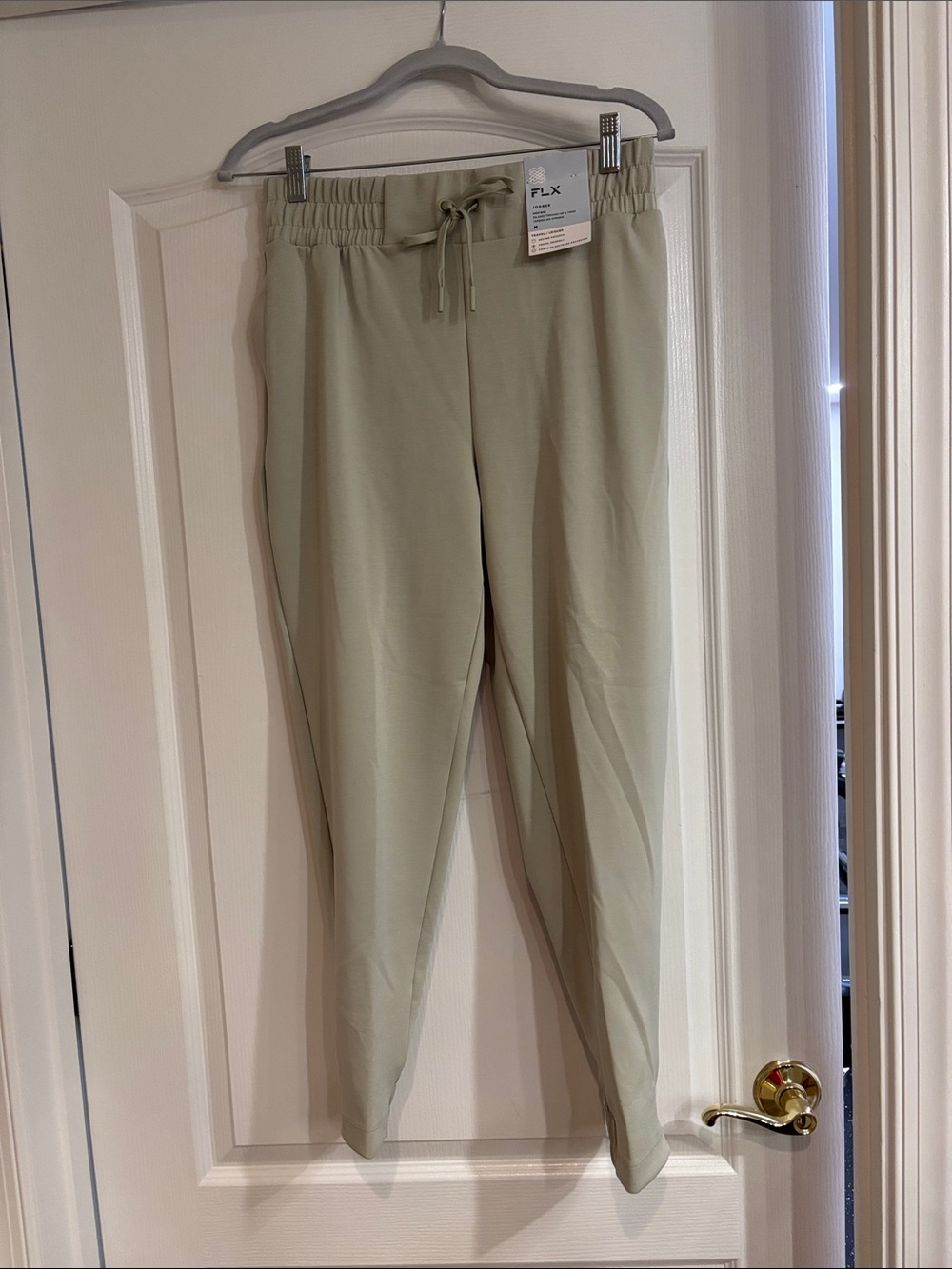 NWT FLX Drawstring Waist Jogger Pants in Light Sage